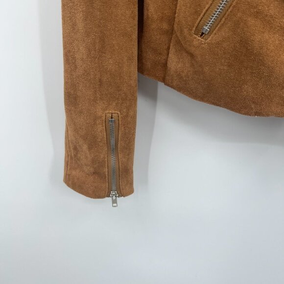 Lulus Faux Suede Moto Jacket Size Medium - Picture 3 of 10
